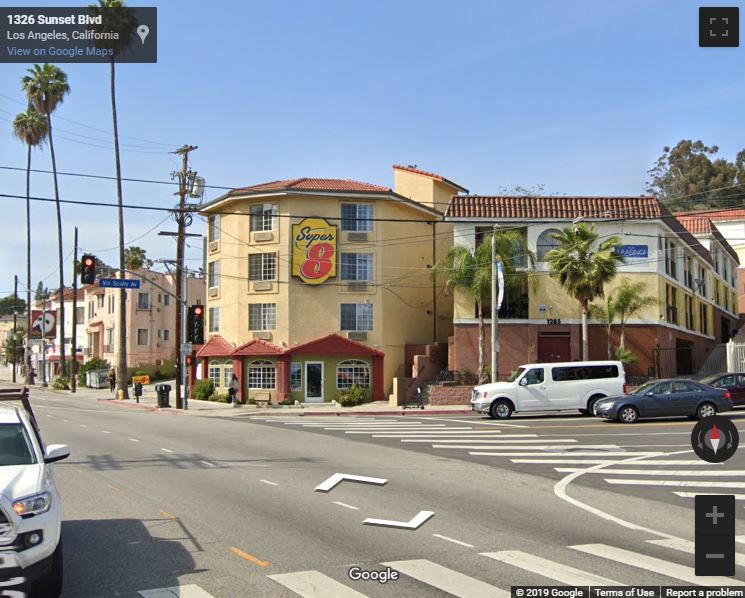 Google map of Super 8 motel echo park